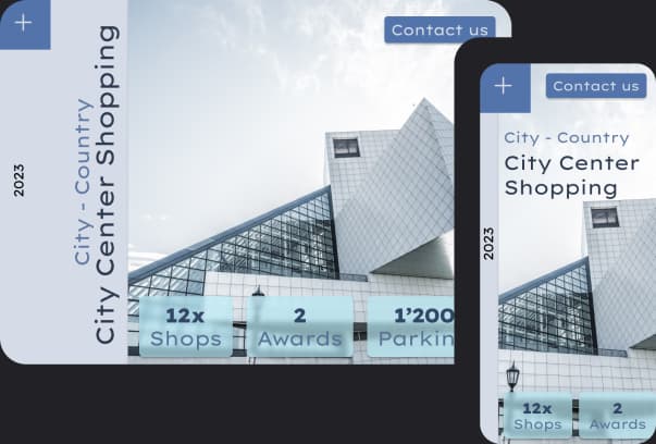 Example portfolio of a shopping center with playful design